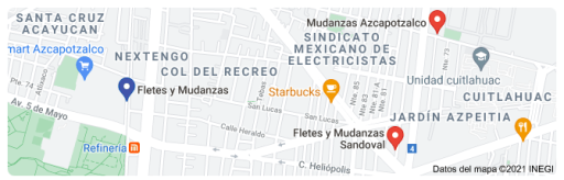 fletes y Mudanzas Azcapotzalco Ciudad de México 24 horas