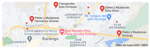 fletes y mudanzas en Guadalupe victoria Durango 24 horas